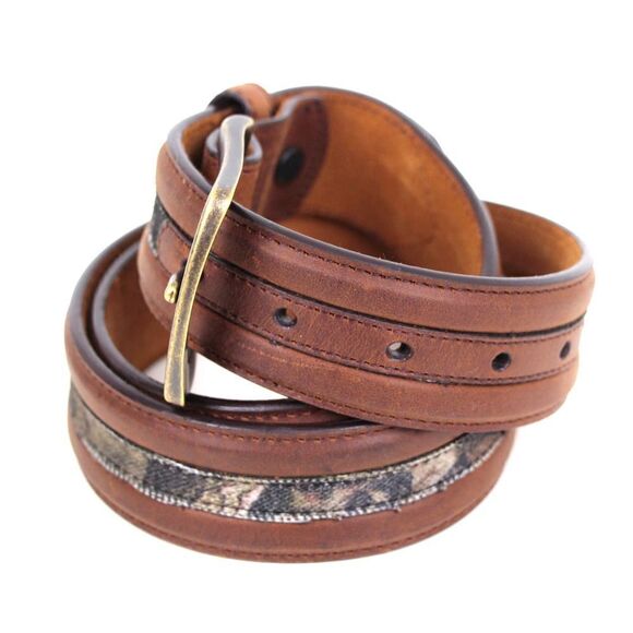 ROCKY BROWN GENUINE LEATHER 1.5"Wd COMO CANVAS CASUAL MEN'S BELT Sz 36 (B52 - Picture 4 of 11